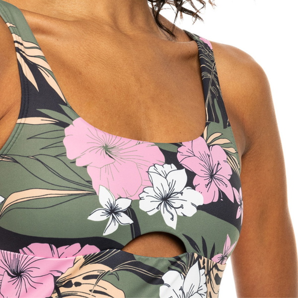 Roxy Pro The Double Line One Piece Swimsuit ERJX103636 - Anthracite Classic Pro Surf